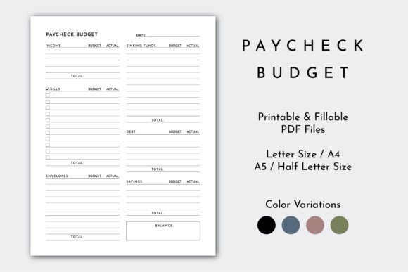 Download Minimalist Paycheck Budget Planner Page - Check Collection