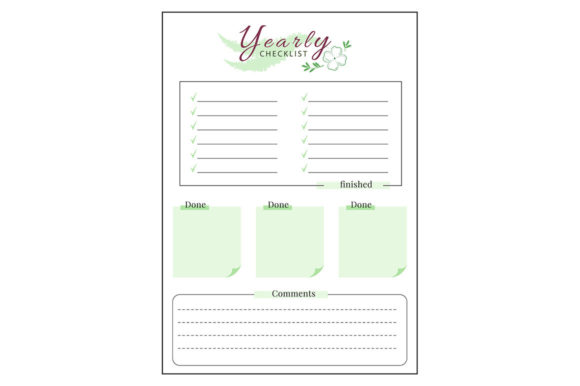 Download Yearly Checklist Minimalist Planner Page - Check Collection