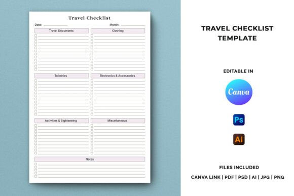Download Travel Checklist Template - Check Collection