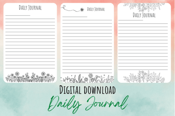 Download Flowery Daily Journal Digital Download - Download Collection