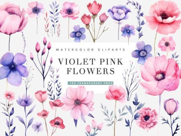 Download Violet Pink Purple Flowers Clipart - Violet Collection