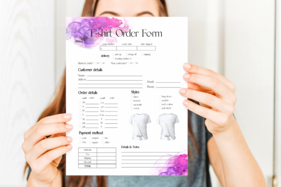 Download Violet Galaxy Tshirt Order Form Template - Violet Collection