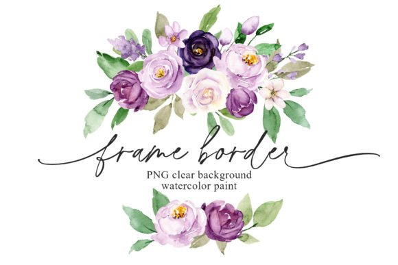Download Frame Border, Violet Watercolor Flowers. - Violet Collection