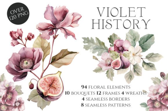 Download Watercolor Violet History Floral - Violet Collection