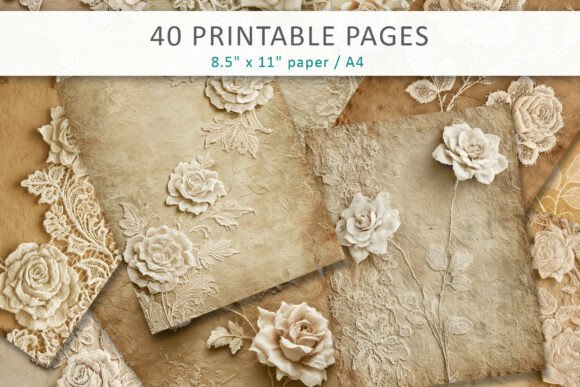 Download Shabby Chic Lace Roses Backgrounds - Backgrounds Collection
