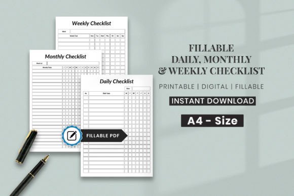 Download Free Daily Monthly &amp; Weekly Checklist - Check Collection