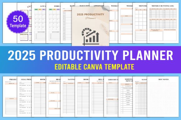 Download 2025 Productivity Planner Canva - Productivity Collection
